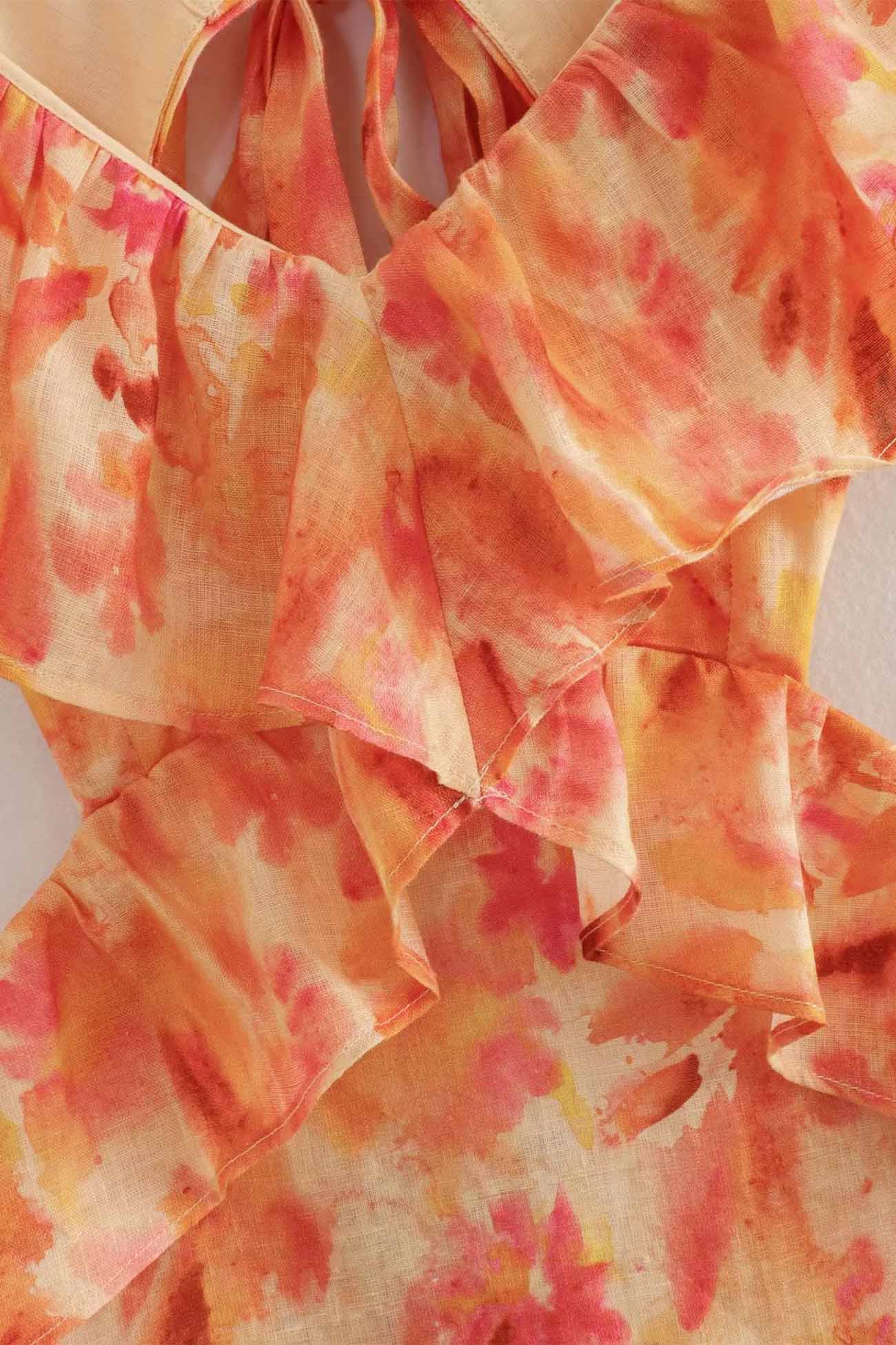 Amara | Elegant Sommer Maxi Kjole - Uden Ærmer med Flæse Stropper