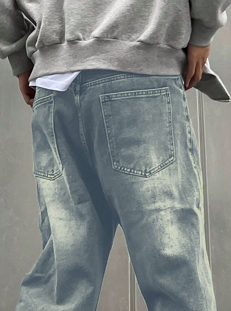 Baggy Herrejeans Med Løs Pasform Og Vasket Finish | Retro Look