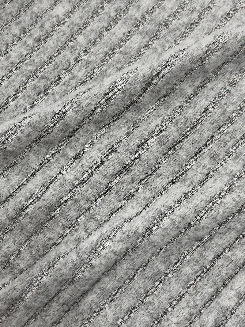 Blød Dame Hoodie Med Stribet Struktur Og Snøre | Hætten