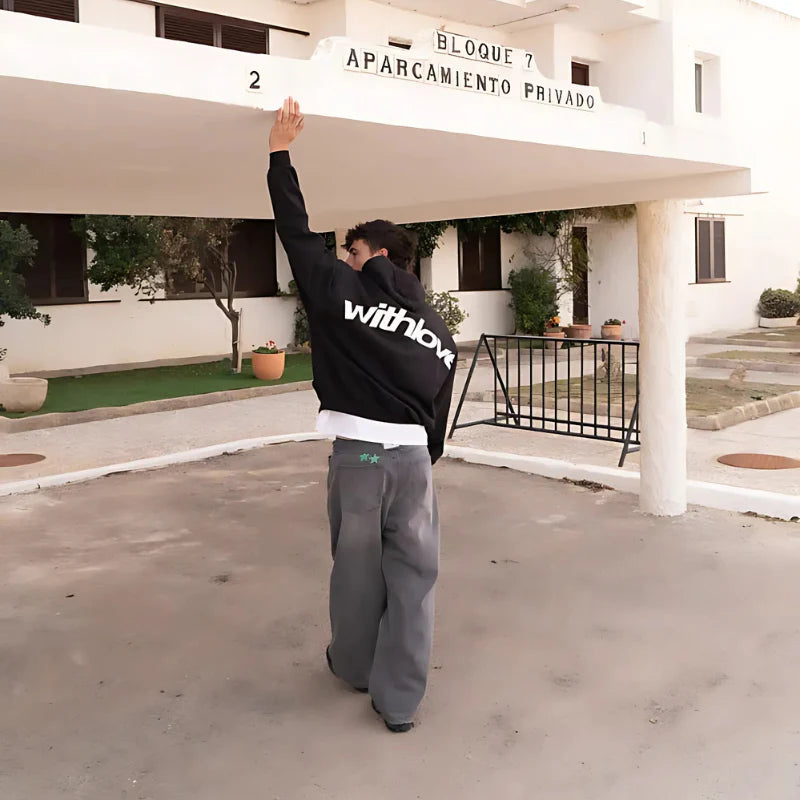 College Dame Hoodie Med Bagtryk Og Hætte | Streetwear