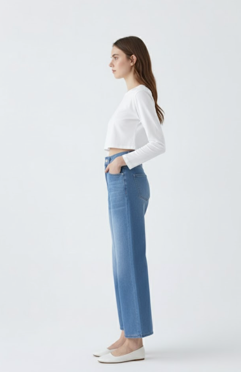 Dame Baggy Jeans Med Høj Talje Og Vidde | Lys Vask