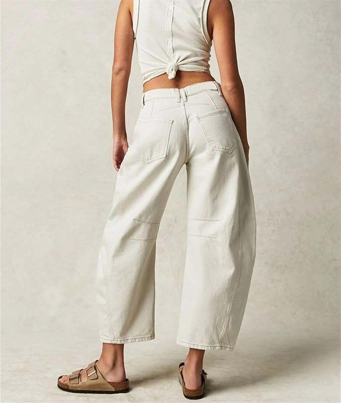 Dame Baggy Jeans Med Vidde Og Stærke Nuancer | Unik Stil