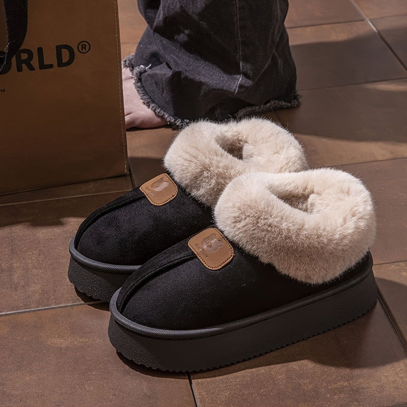 Dame Bamsestøvler Med Foret Krave & Mærkedetalje