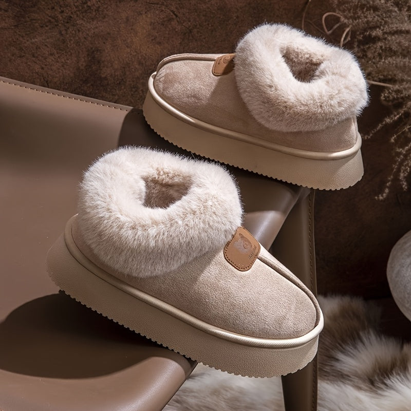 Dame Bamsestøvler Med Foret Krave & Mærkedetalje