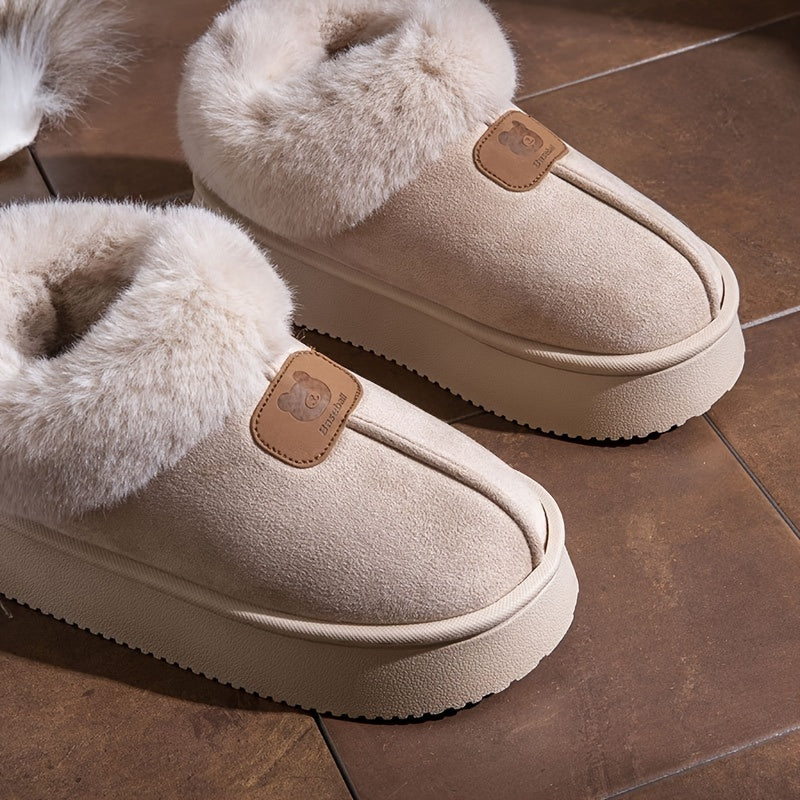 Dame Bamsestøvler Med Foret Krave & Mærkedetalje