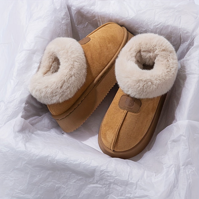 Dame Bamsestøvler Med Foret Krave & Mærkedetalje