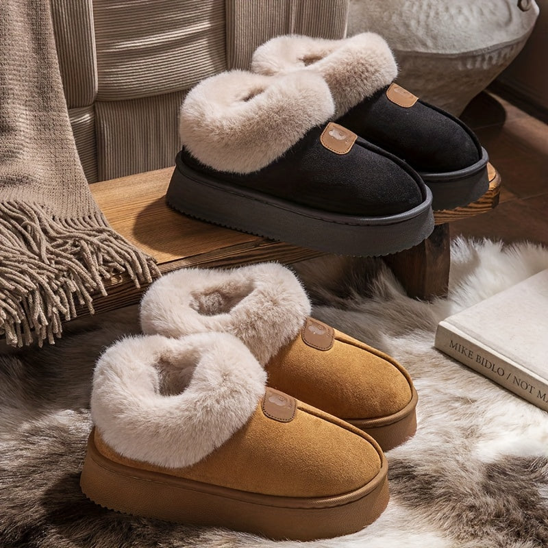 Dame Bamsestøvler Med Foret Krave & Mærkedetalje