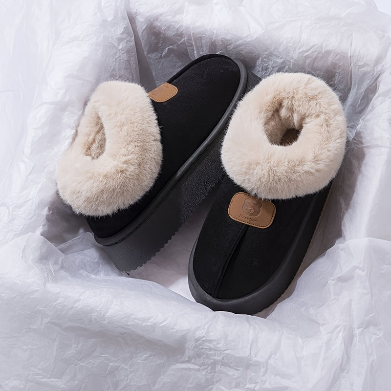 Dame Bamsestøvler Med Foret Krave & Mærkedetalje