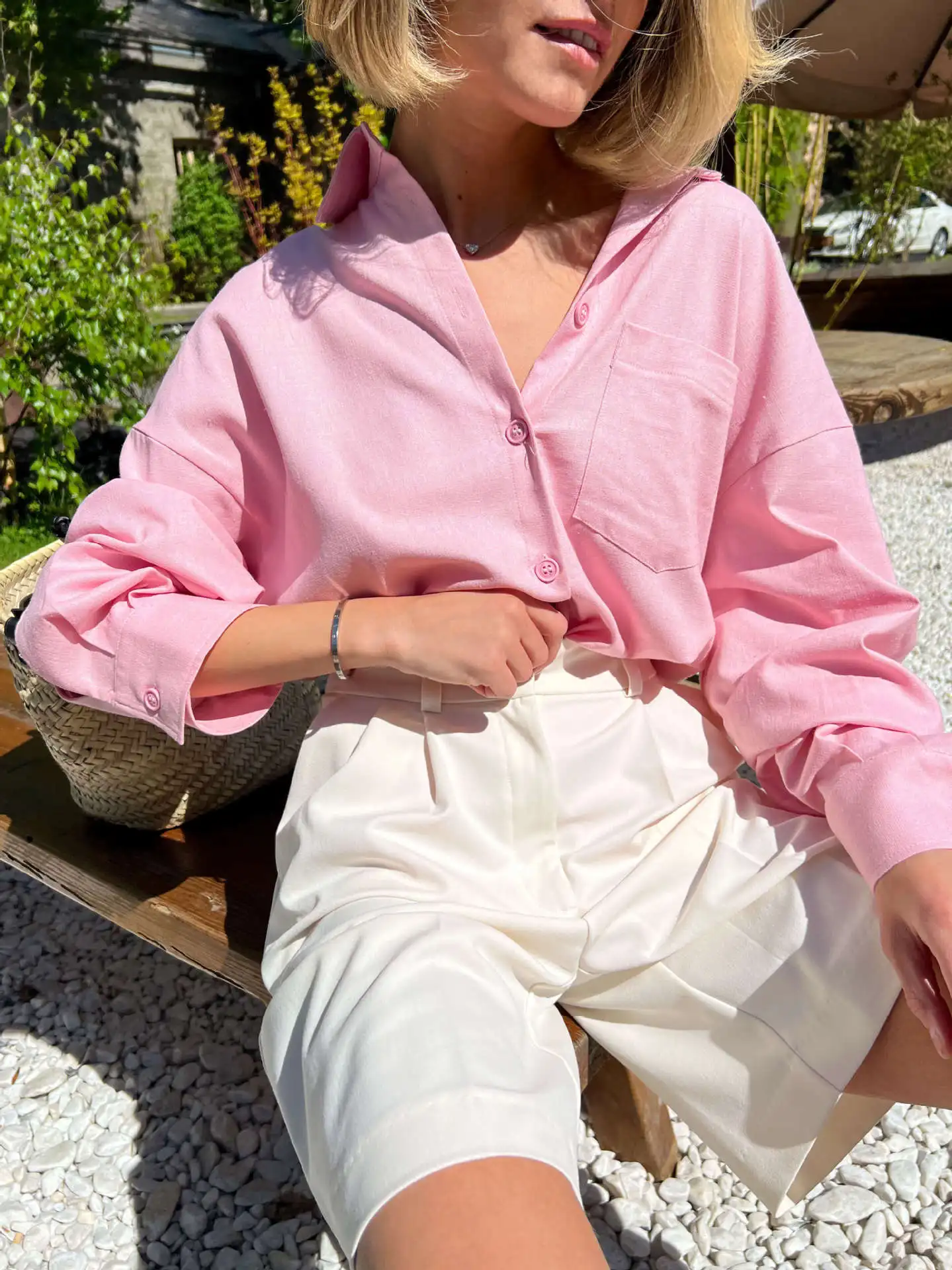 Dame Bermuda Shorts Med Pressefolder | Stof