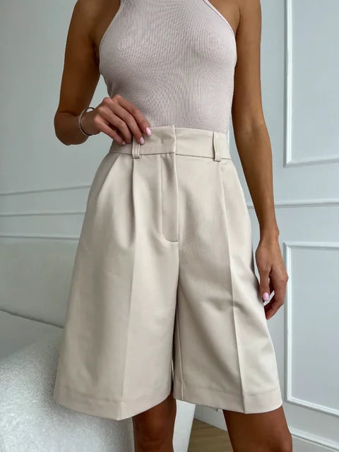 Dame Bermuda Shorts Med Pressefolder | Stof