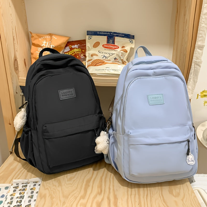 Dame Canvas Rygsæk Med Lynlås & Sidelommer