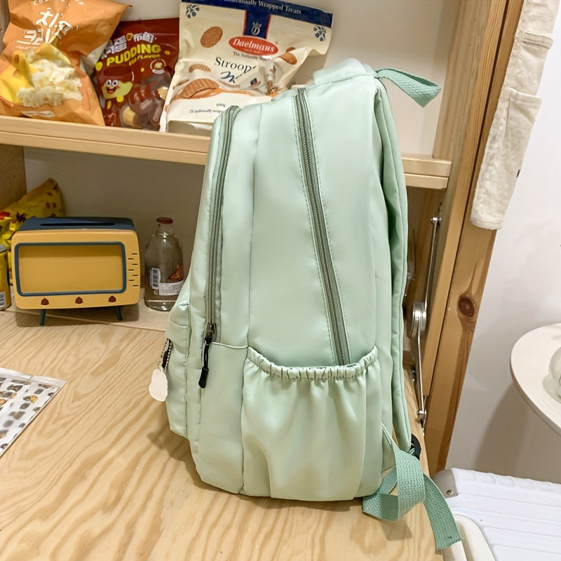 Dame Canvas Rygsæk Med Lynlås & Sidelommer