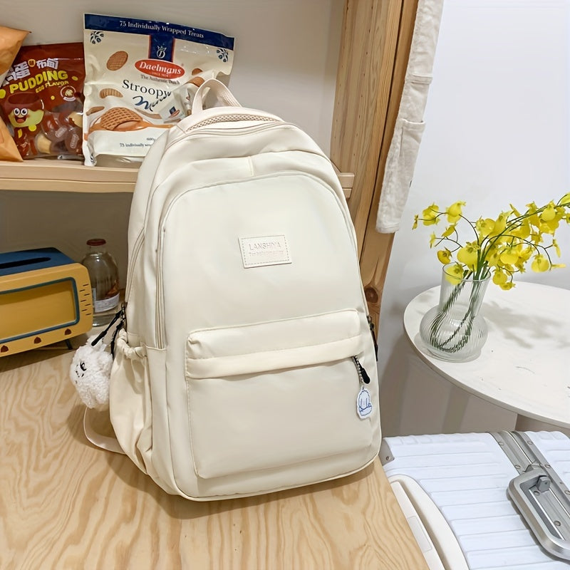 Dame Canvas Rygsæk Med Lynlås & Sidelommer