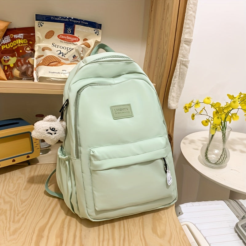 Dame Canvas Rygsæk Med Lynlås & Sidelommer