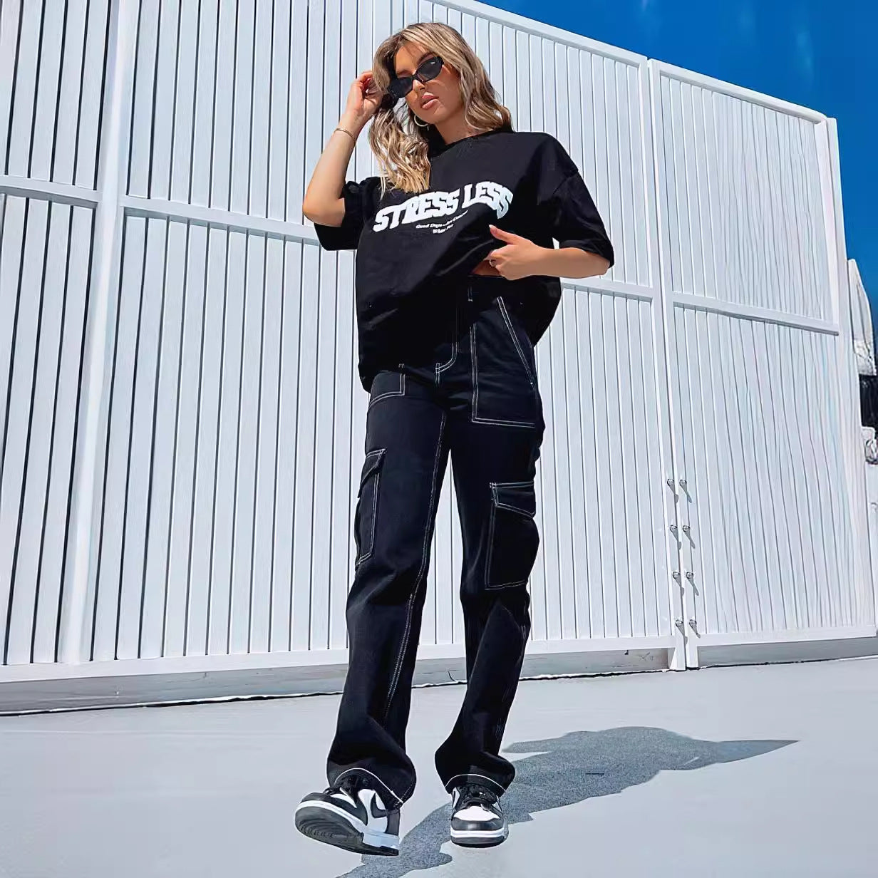 Dame Cargobukser Med Sidelommer | Straight Fit