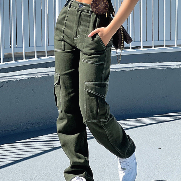 Dame Cargobukser Med Sidelommer | Straight Fit