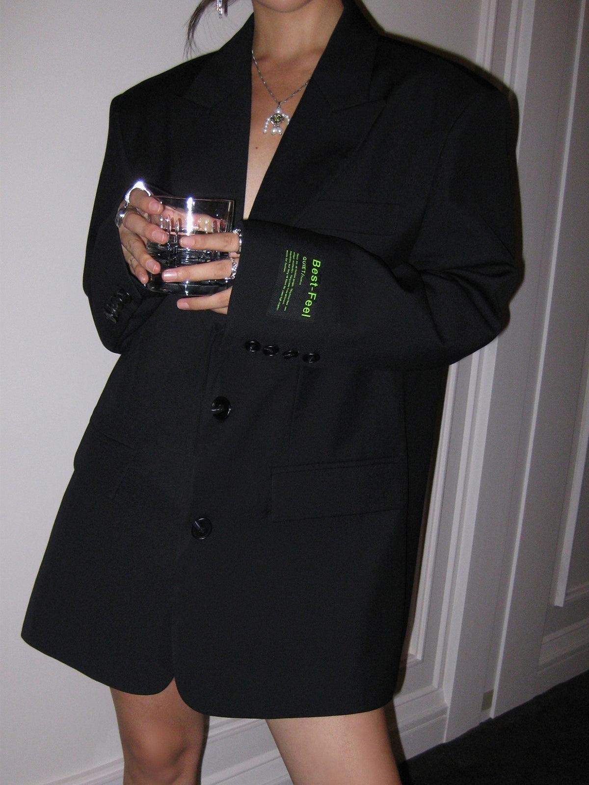 Dame – Celina Oversize Blazer med Reverskrave og Frontlommer