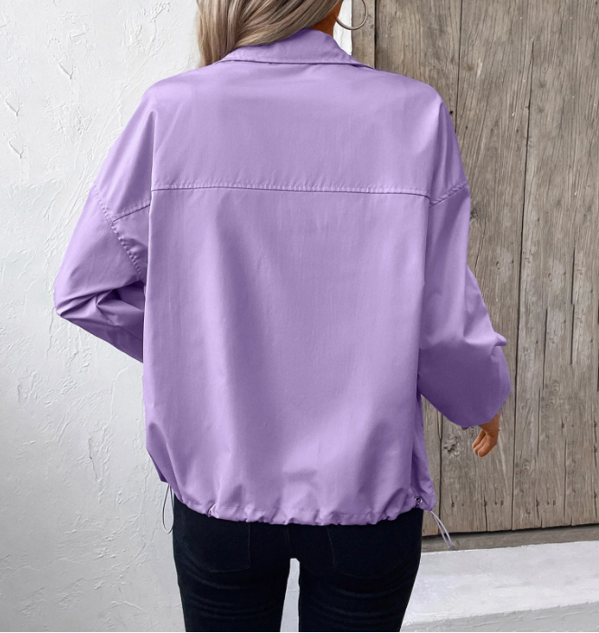 Dame Efterårsjakke Med Lynlås & Høj Hals | Let