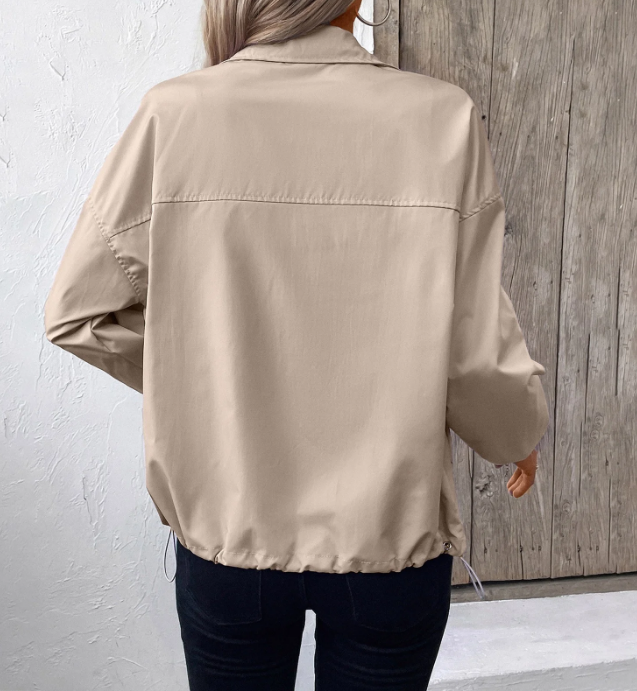 Dame Efterårsjakke Med Lynlås & Høj Hals | Let