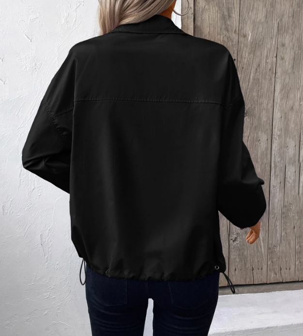 Dame Efterårsjakke Med Lynlås & Høj Hals | Let