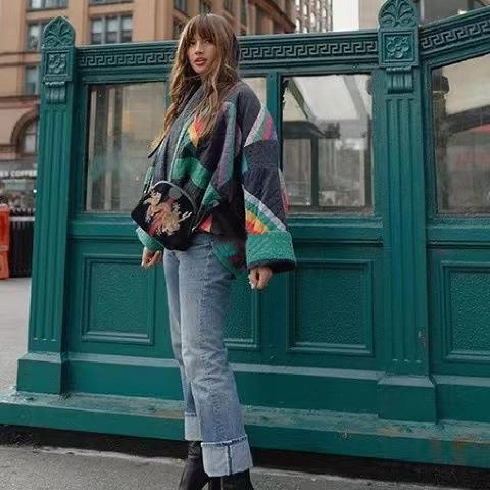 Dame Efterårsjakke Med Lynlås & Quiltet | Oversized