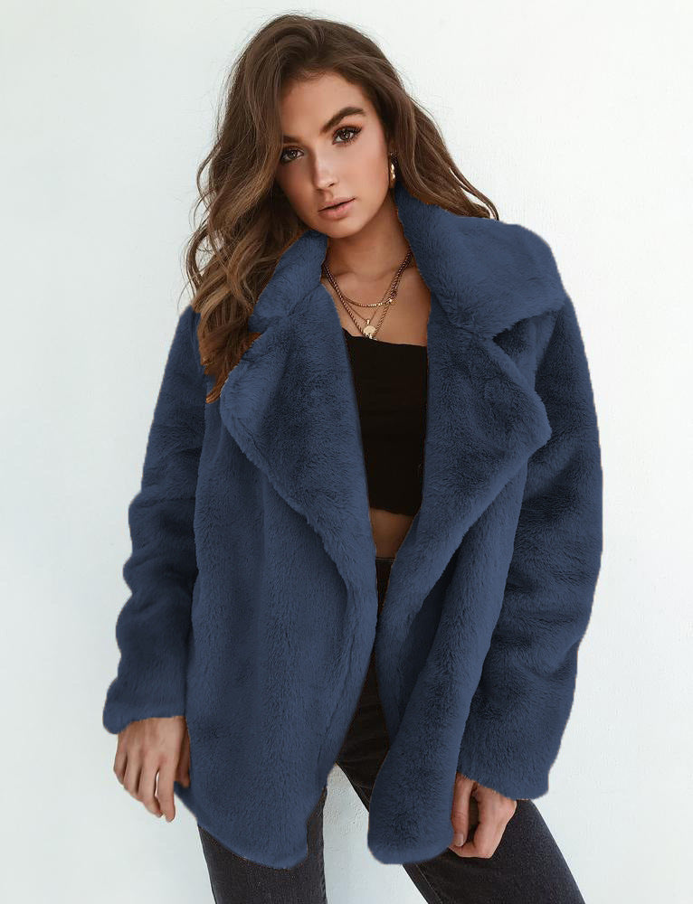 Dame Fake fur-frakker Med Teddylook | Varme