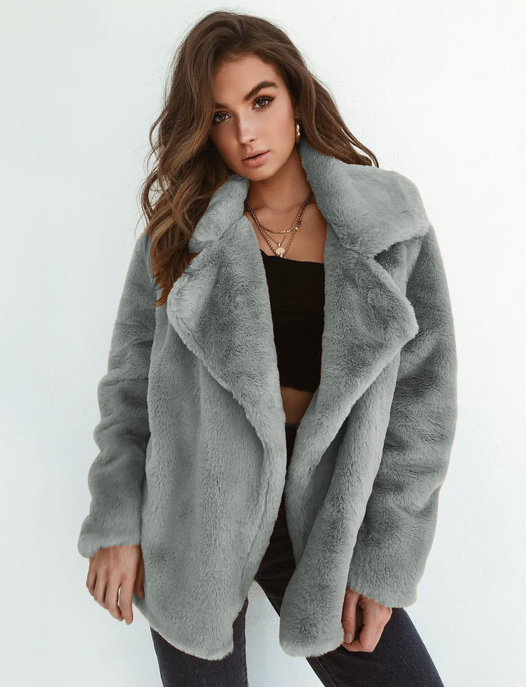 Dame Fake fur-frakker Med Teddylook | Varme