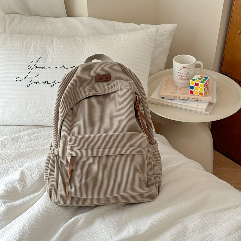 Dame Fløjl Rygsæk Med Lynlås & Forlomme