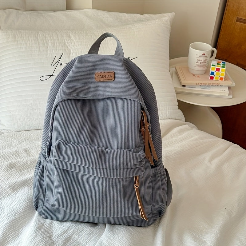 Dame Fløjl Rygsæk Med Lynlås & Forlomme