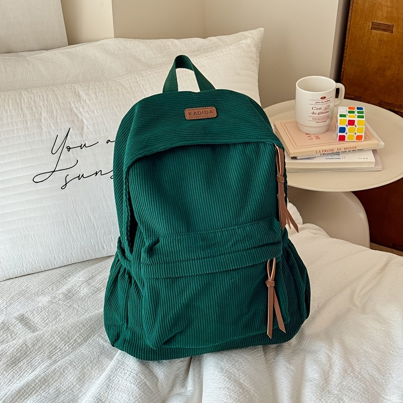 Dame Fløjl Rygsæk Med Lynlås & Forlomme