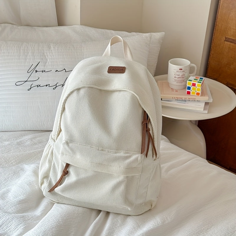 Dame Fløjl Rygsæk Med Lynlås & Forlomme