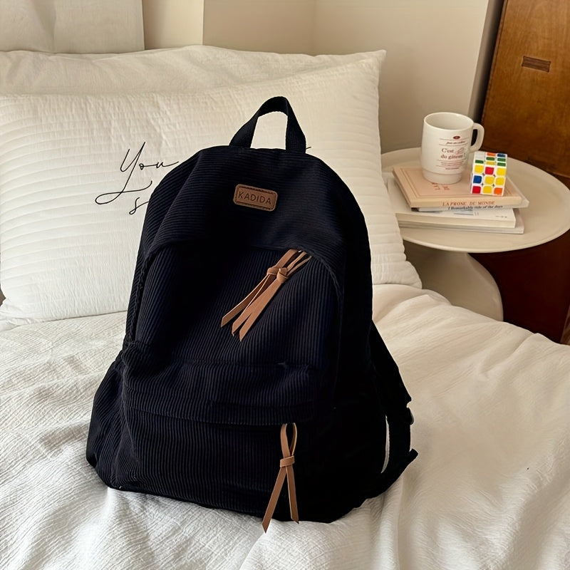 Dame Fløjl Rygsæk Med Lynlås & Forlomme