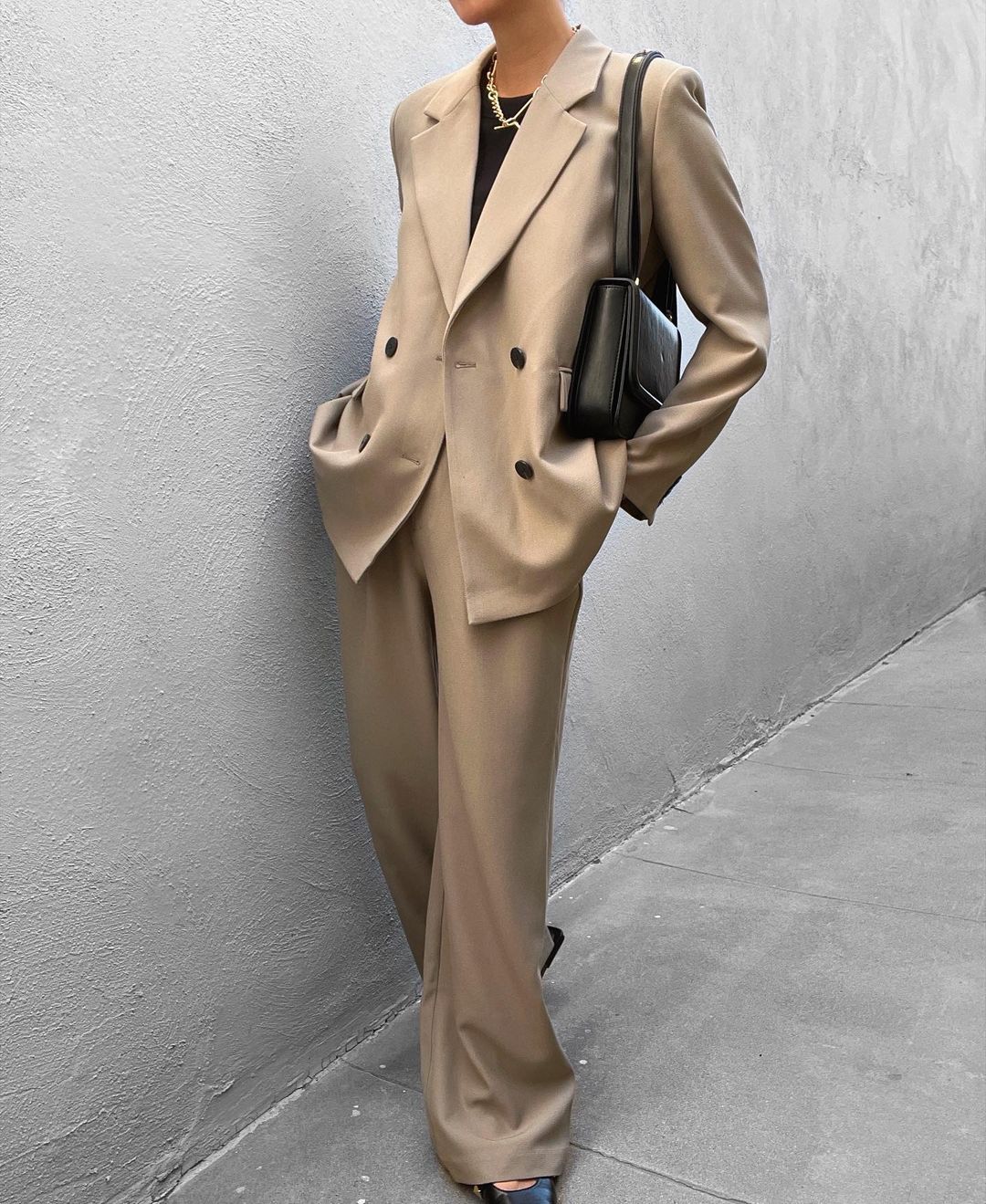 Dame Habitsæt Med Dobbeltknapper | Bukser