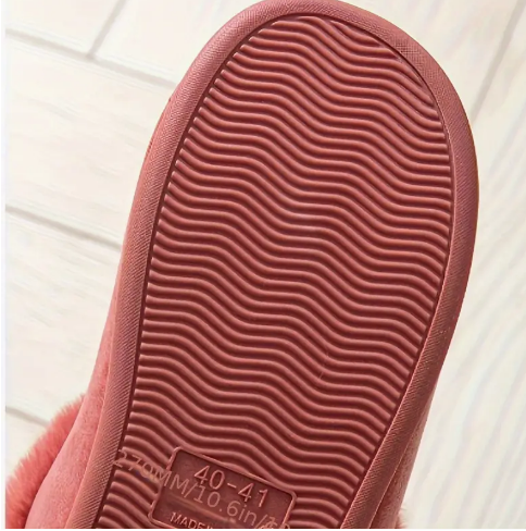 Dame Hjemmesko Med Kaninører & Pompom-Detaljea