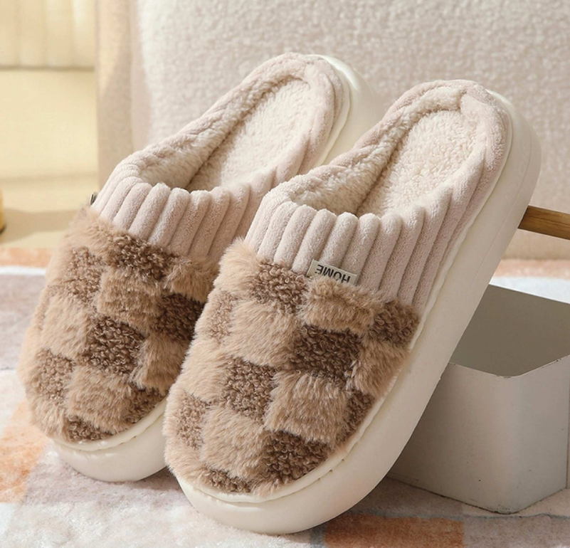 Dame Hjemmesko Med Ternet Pelslook & Ribkant