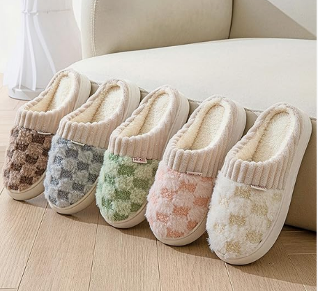 Dame Hjemmesko Med Ternet Pelslook & Ribkant