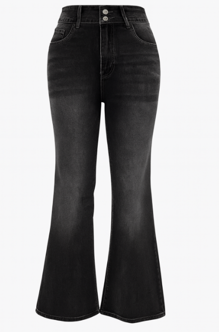 Dame Jeans Med Høj Talje Og Flared Ben | Retroinspireret