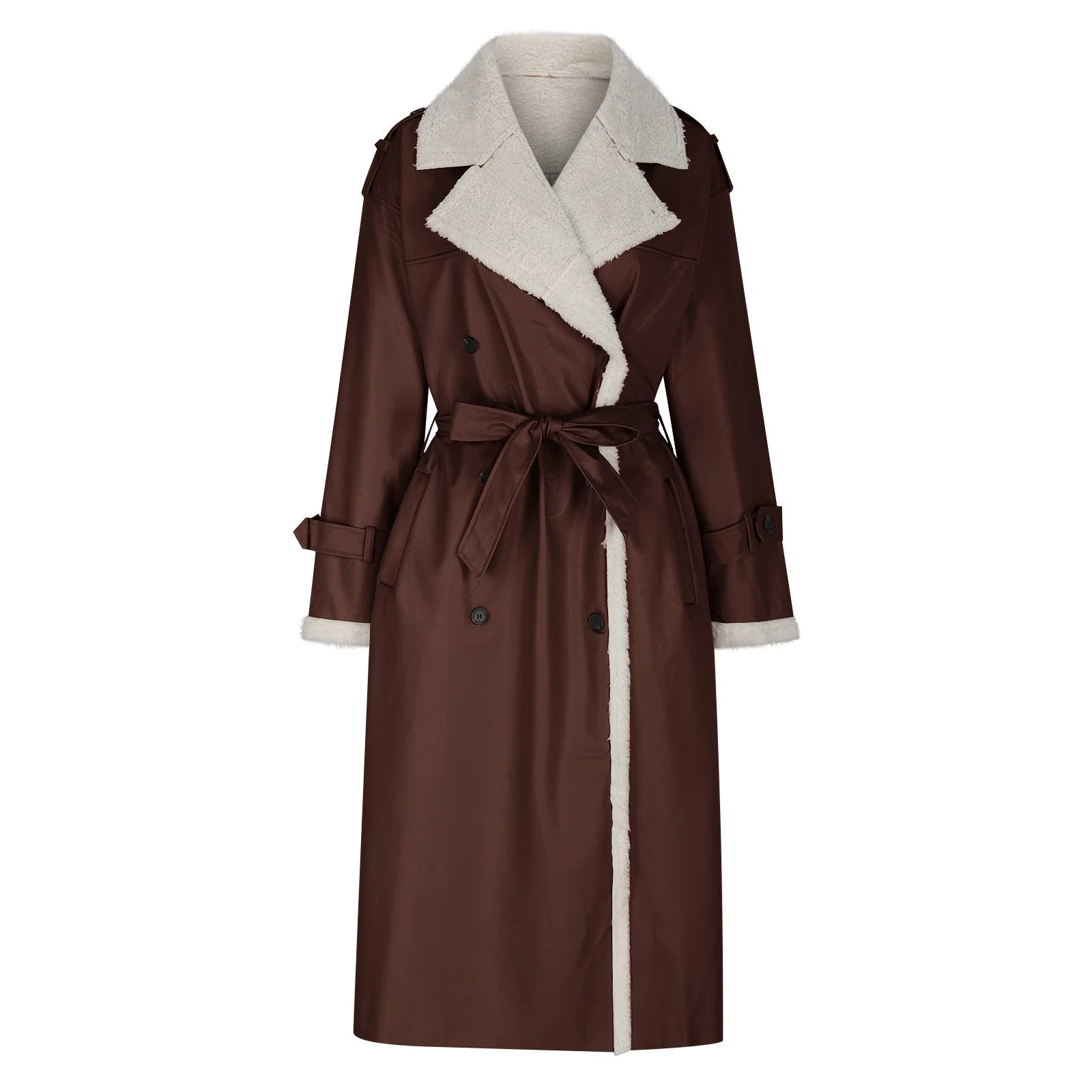 Dame Lang Frakke | Bælte og Fleecefor