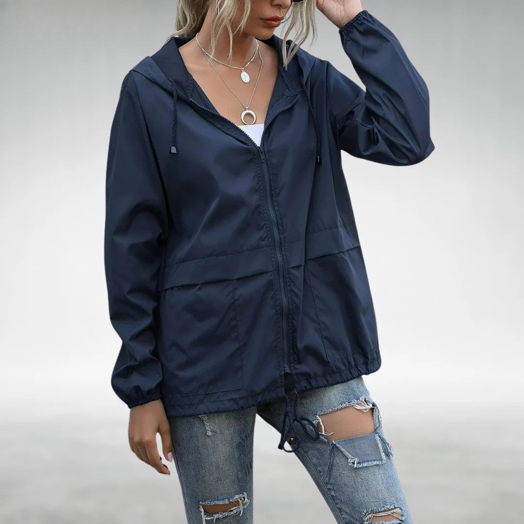 Dame Let Jakke Med Hætte & Lynlås | Efterår