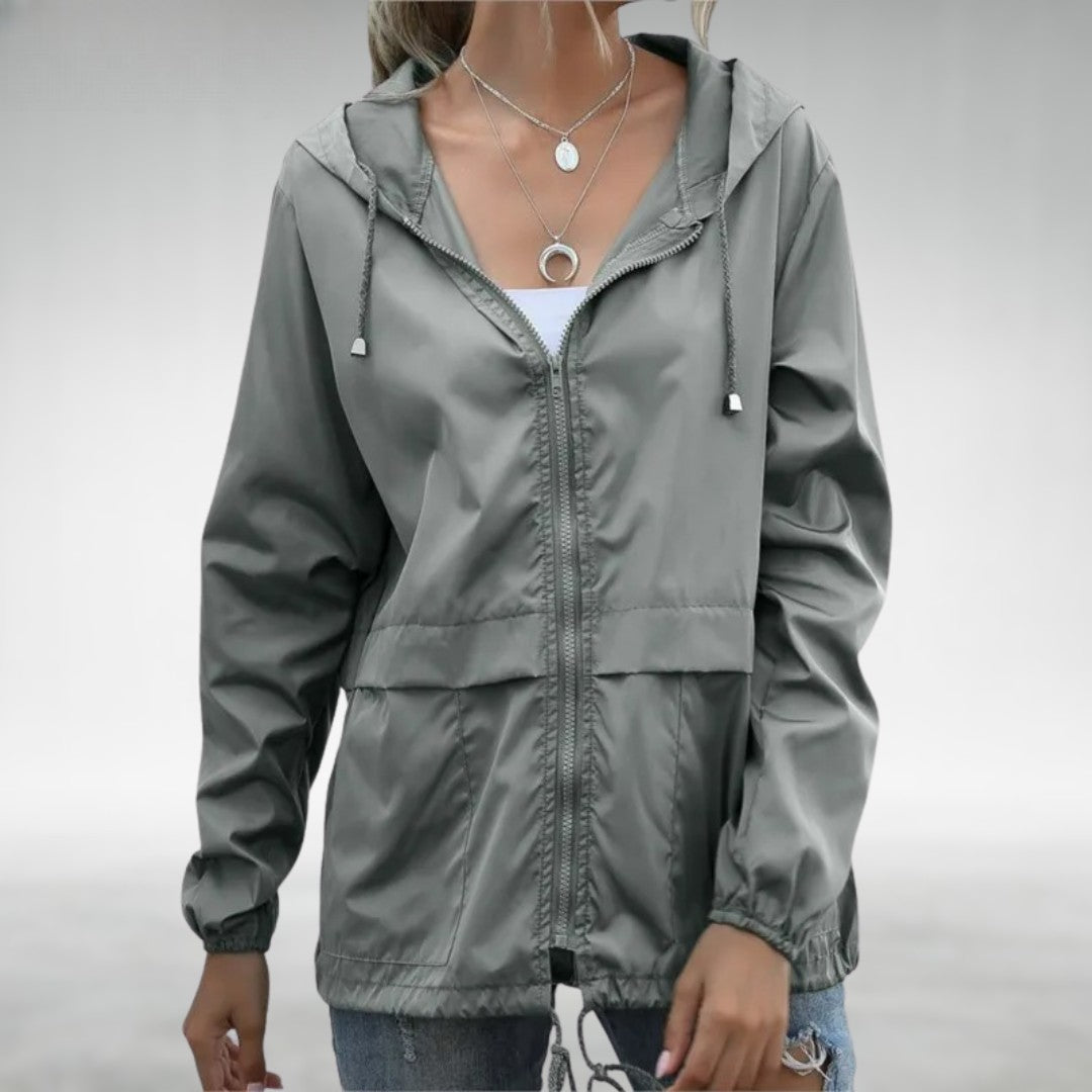 Dame Let Jakke Med Hætte & Lynlås | Efterår