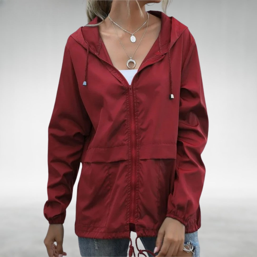 Dame Let Jakke Med Hætte & Lynlås | Efterår