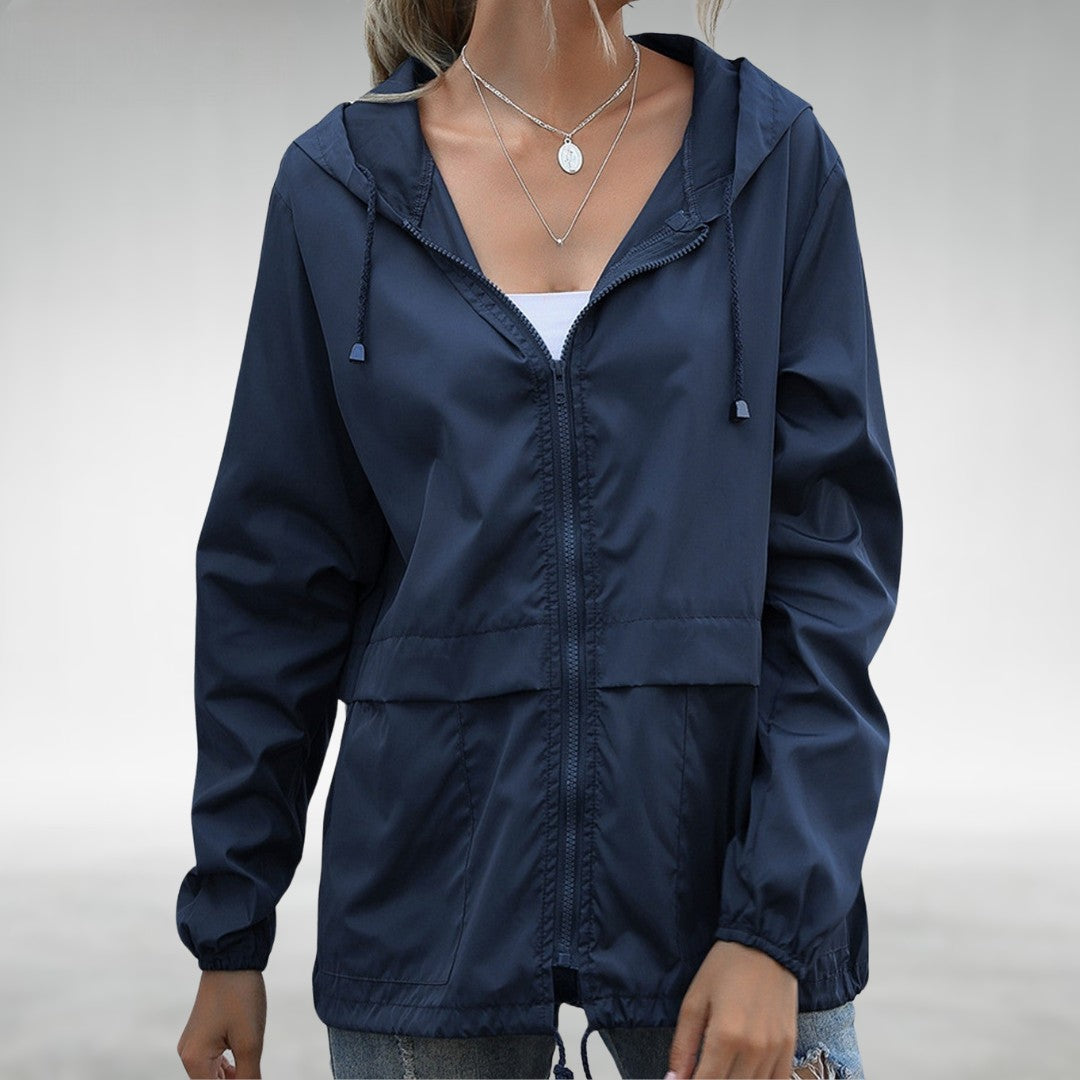 Dame Let Jakke Med Hætte & Lynlås | Efterår