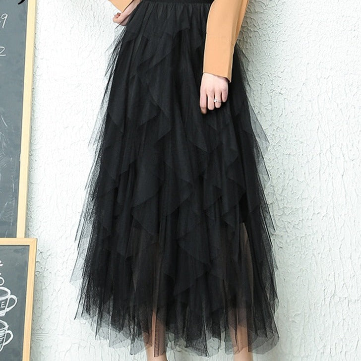 Dame Nederdele I Tyl | Lang Lag-På-Lag