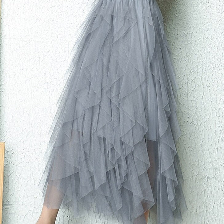 Dame Nederdele I Tyl | Lang Lag-På-Lag