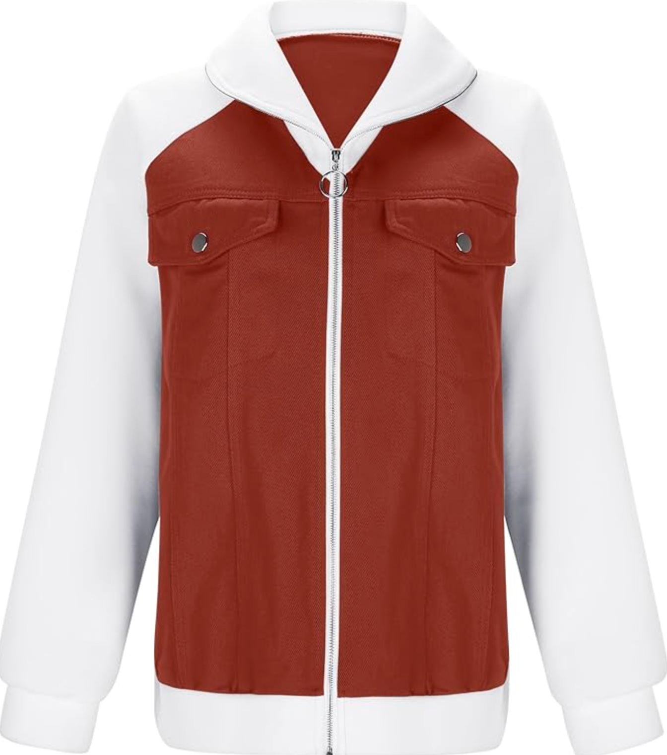 Dame Overgangsjakke Med Denimfront & Lynlås