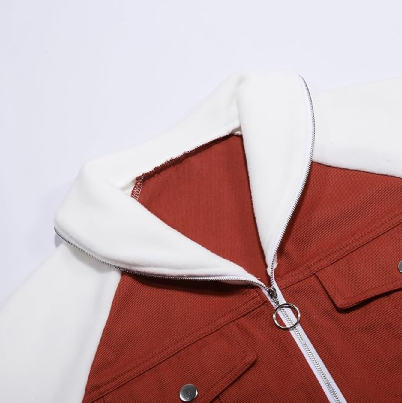 Dame Overgangsjakke Med Denimfront & Lynlås