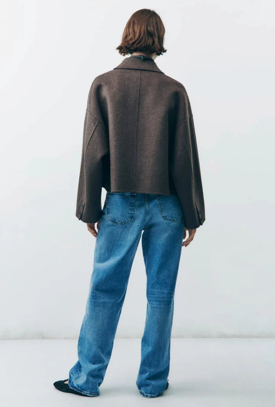 Dame Overgangsjakke Uldlook | Klassisk