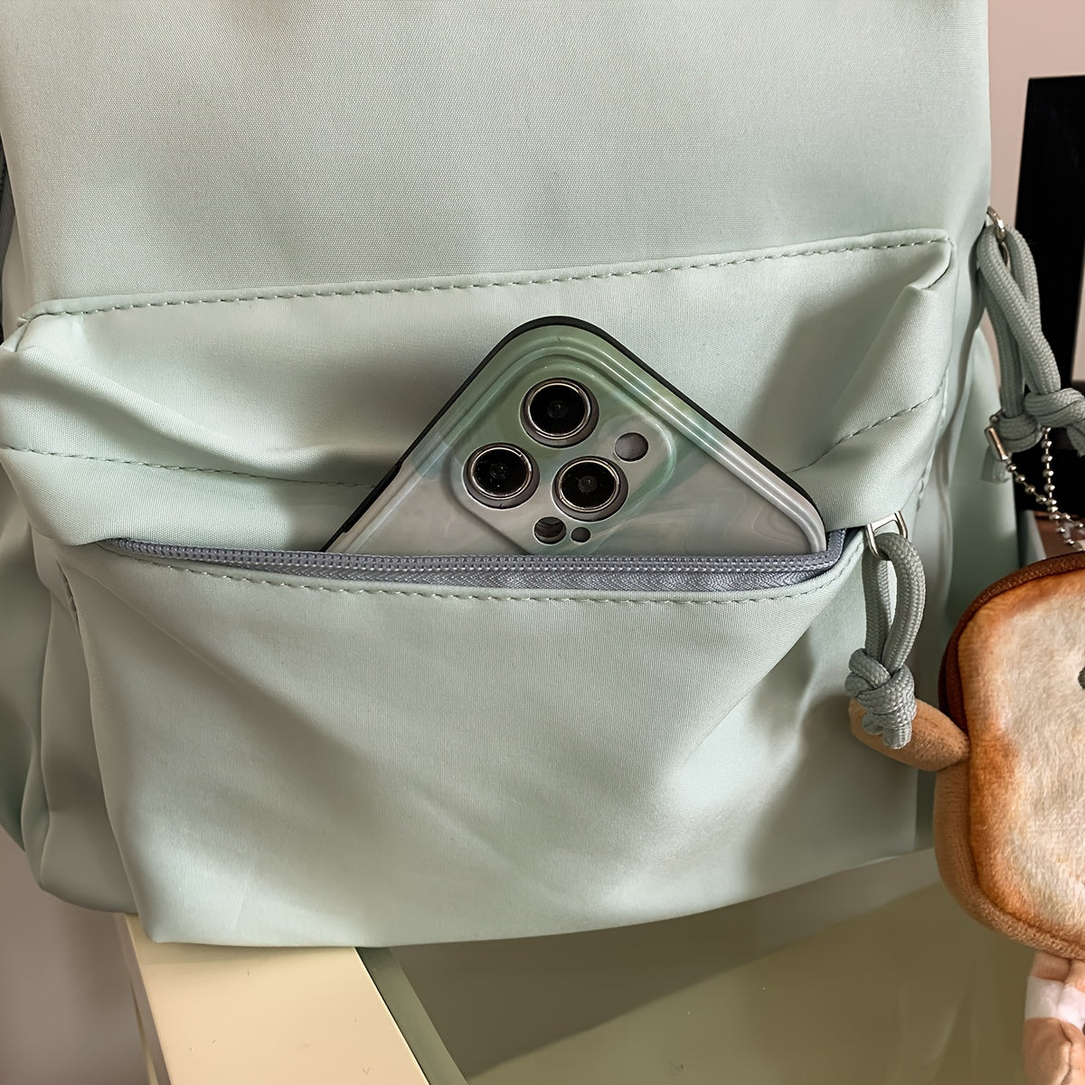 Dame Rygsæk Med Lynlås & Forlomme