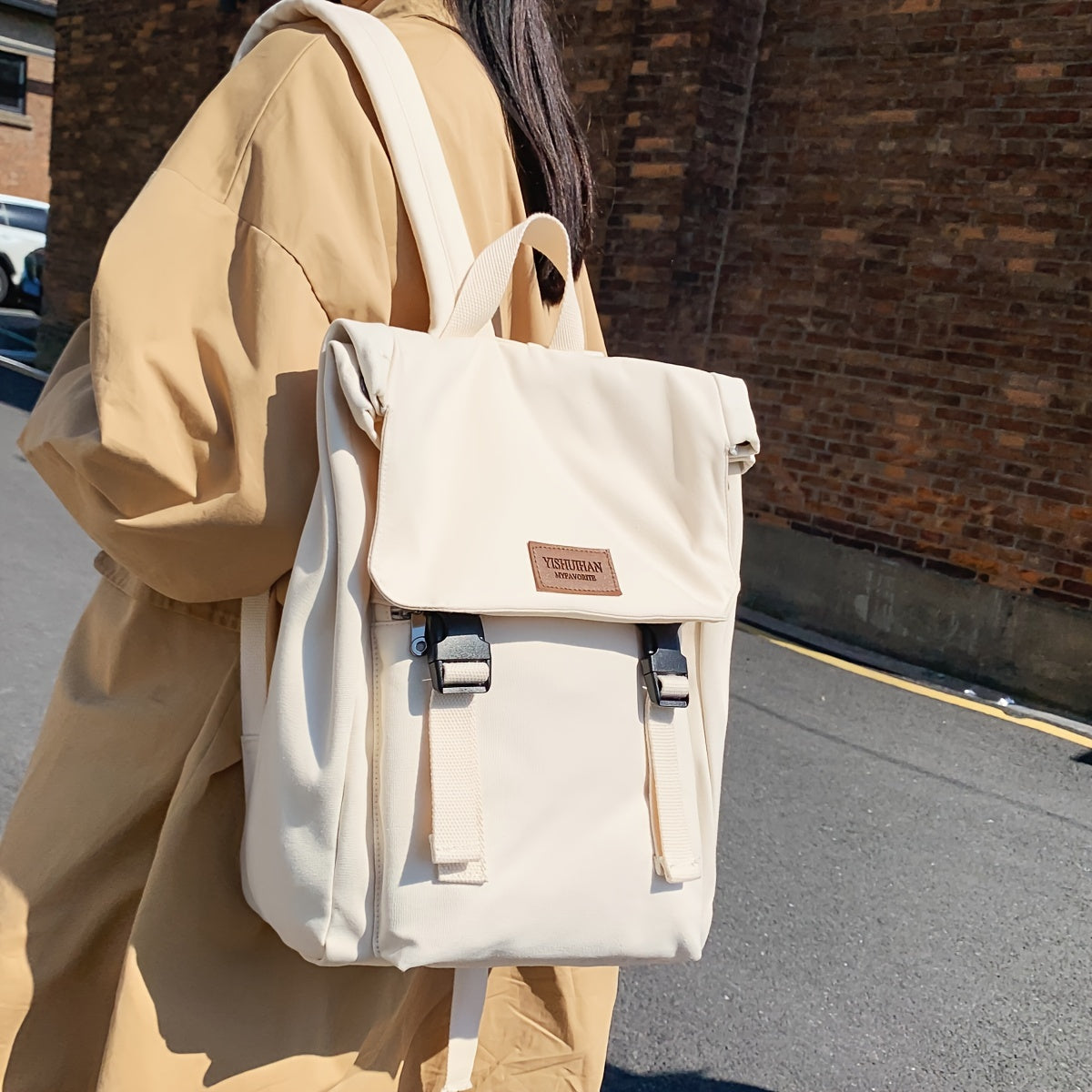 Dame Rygsæk Med Spænder & Låseklap