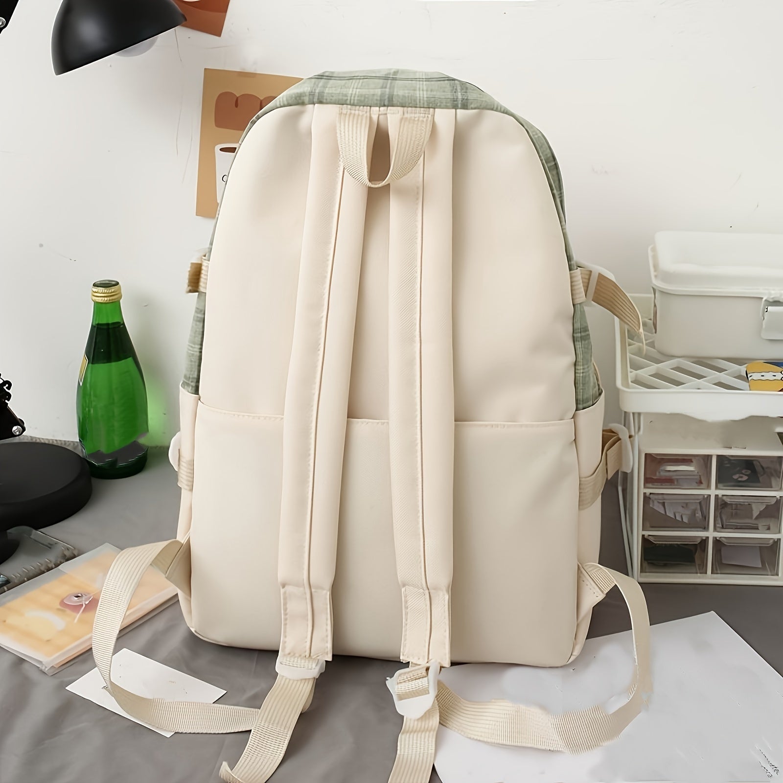 Dame Rygsæk Med Ternet Mønster & Nøglering